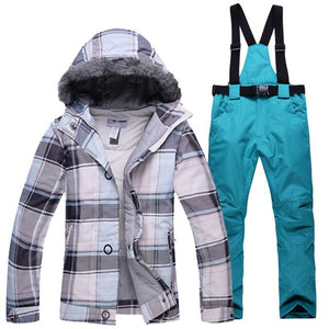 Winter Women Ski Suit Jacket and Pants