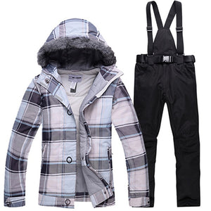 Winter Women Ski Suit Jacket and Pants