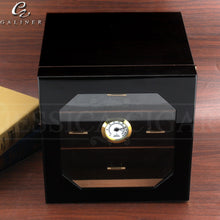 Load image into Gallery viewer, GALINER Triple Drawer Cedar Wood Humidor With Hygrometer
