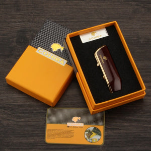 COHIBA 3 Jet Flame Butane Torch With Cigar Punch & Cutter Kit